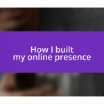 How I built my online presence