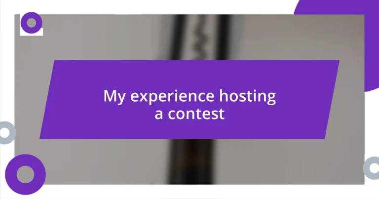 My experience hosting a contest