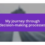 My journey through decision-making processes