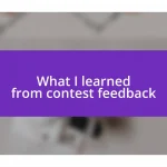 What I learned from contest feedback