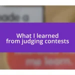 What I learned from judging contests